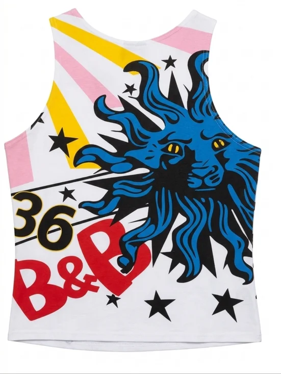 Nwt Vintage Y2K Graphic Tank Top – “B” Artistic by Diss Inc (2004) Designer Insp - Picture 3 of 7